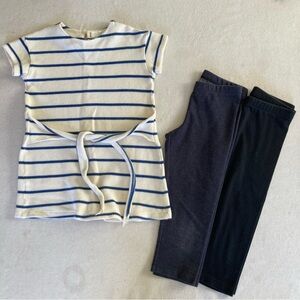 Striped Knit Tunic and Leggings Set